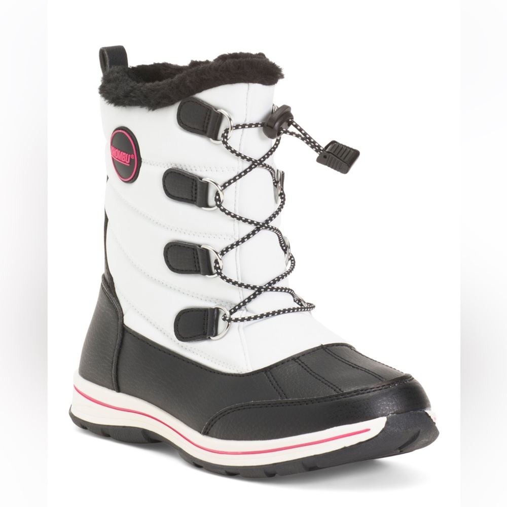 NWOT Totes Black and White Kids Boots Sz 1
